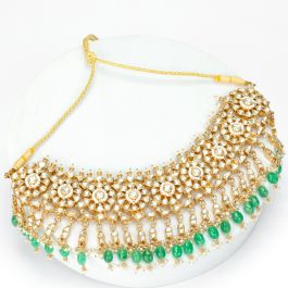 Twinkling Green Beaded Silver Necklaces