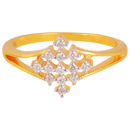 Fashionable Rhombus Design Diamond Rings