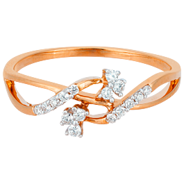 Minimalistic Intertwined Floral Diamond Rings