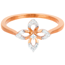 Extravagant Four Petal Floral Diamond Rings