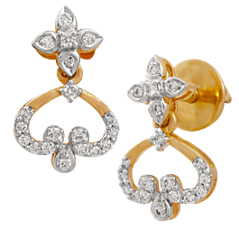 Appealing Semi Heart Diamond Earrings