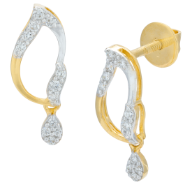 Sleek Semi Stone Diamond Earrings