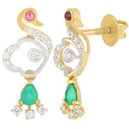 Glinting Adorable Swan Drop Diamond Earrings