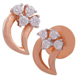 Adorable Leaf Style Diamond Earrings