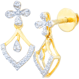 Extravagant Four Petals Chandelier Drop Diamond Earrings