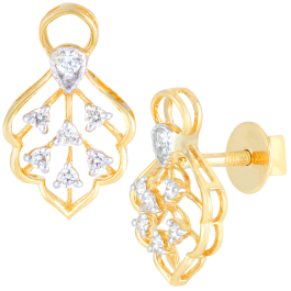 Amazing Clinquefoil Pattern Diamond Earrings