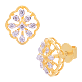 Petite Ornamental Curvy Diamond Earrings