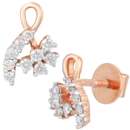 Cute Semi Floral Diamond Earrings