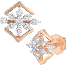 Exuberant Classic Floral Diamond Earrings