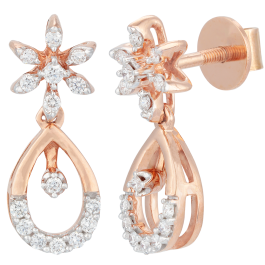 Elegant Trendy Floral Diamond Earrings