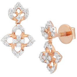 Fabulous Cute Floral Diamond Earrings