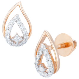 Twinkling Bud Dual Layer Diamond Earrings