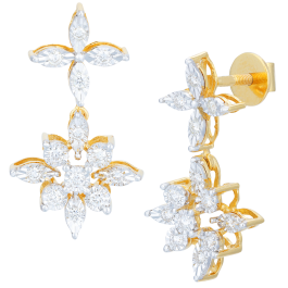 Fabulous Dual Floral Lighting Diamond Earrings