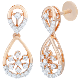 Facinating Hanging Floral Diamond Earrings
