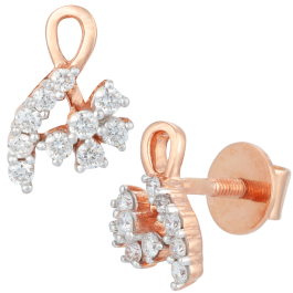 Splendid Spiral Floral Diamond Earrings