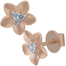 Dazzling Single Floral Diamond Earrings