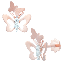 Exquisite Twin Butterfly Diamond Earrings