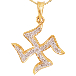 Exquisite Swastik Diamond Pendant
