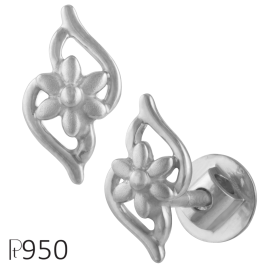 Fantastic Floral Platinum Earrings