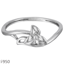 Dazzling Matt Finish Floral Platinum Ring