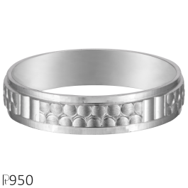 Stunning Duo Tone Dots Design Platinum Ring