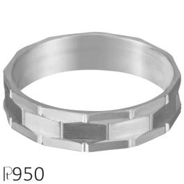 Stunning Hammered Design Matt Finish Platinum Ring