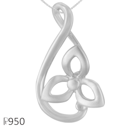 Dainty Floral Platinum Pendants
