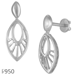 Amazing Pear Drop Platinum Earrings
