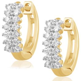 Shimmering Diamond in Hoops and Huggies Diamond Earrings