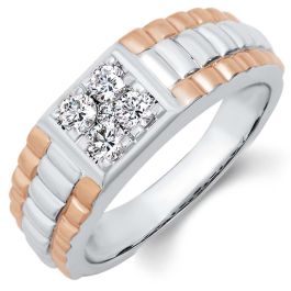 Dual Finish Design Diamond Ring