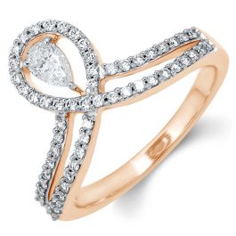 Dazzling Diya Design Diamond Ring