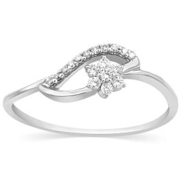 Lovely Leaf and Floral Design Diamond Ring
