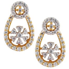 Shining Floral Diamond Earrings