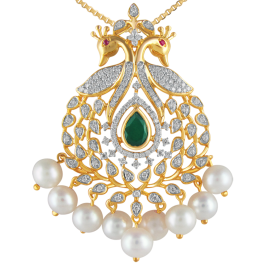 Adorned Peacock Diamond Pendants