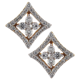 Stunning Rhombic Diamond Earrings