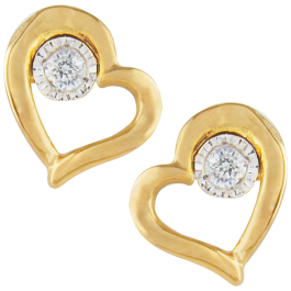 Romantic Heart Diamond Earrings