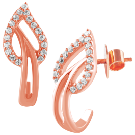 Dainty Leaf Diamond Earrings