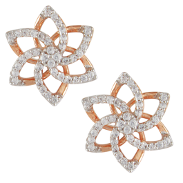 Fascinating Endless Floral Pattern Diamond Earrings