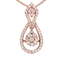 Tremendous Pear Pattern with Floral Embedded Diamond Pendants