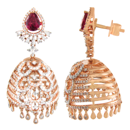 Astonishing Chandelier Floral Diamond Earrings