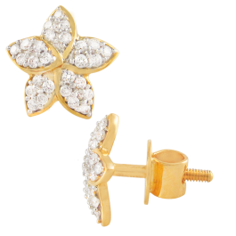 Classic Trendy Floral Diamond Earrings