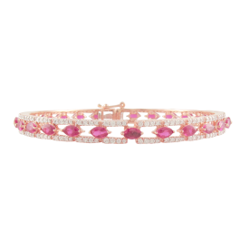 Vibrant Ruby Studded Diamond Bracelets