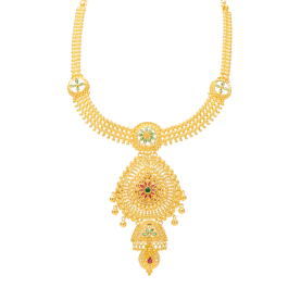 Heaven Beads Floral Long Gold Necklaces