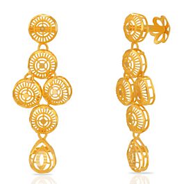 Lovely Chakra Pattern Gold Earrings