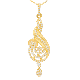 Loop Design with Single Floral Gold Pendants