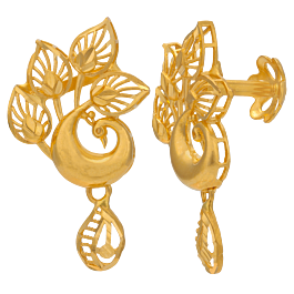 Elegant Shiny Peacock Gold Earrings