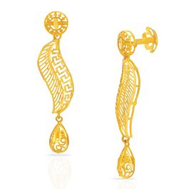 Fancy Wave Pattern Gold Earrings