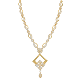 Elegant Cubic Design Gold Necklace