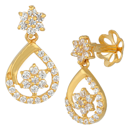 Stylish Floral Gold Earrings