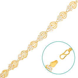 Shimmering Floral Stone Gold Bracelet